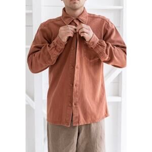 Jungmaven Men’s Topanga Long Sleeve Button Down Shirt Terracotta XL